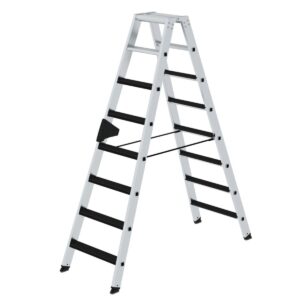 Günzburger Steigtechnik Stufen-Stehleiter beidseitig begehbar mit clip-step 2x8 Stufen