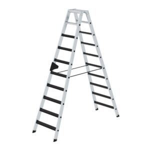 Günzburger Steigtechnik Stufen-Stehleiter beidseitig begehbar mit clip-step R13 2x10 Stufen