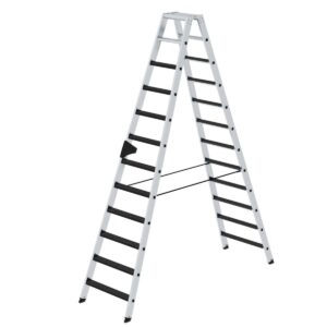 Günzburger Steigtechnik Stufen-Stehleiter beidseitig begehbar mit clip-step R13 2x12 Stufen