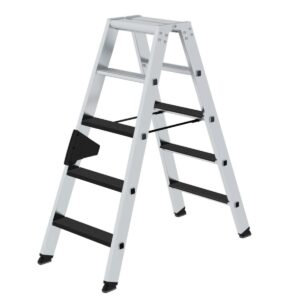 Günzburger Steigtechnik Stufen-Stehleiter beidseitig begehbar mit clip-step R13 2x5 Stufen