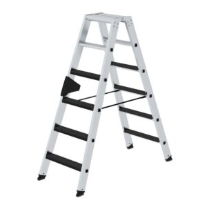 Günzburger Steigtechnik Stufen-Stehleiter beidseitig begehbar mit clip-step R13 2x6 Stufen