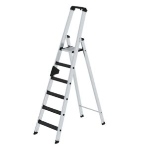 Günzburger Steigtechnik Stufen-Stehleiter einseitig begehbar mit clip-step R13 6 Stufen