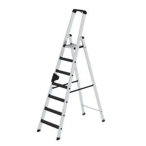 Günzburger Steigtechnik Stufen-Stehleiter einseitig begehbar mit clip-step R13 7 Stufen