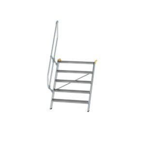 Günzburger Steigtechnik Treppe 60° Stufenbreite 1000 mm 5 Stufen Aluminium geriffelt