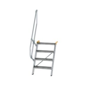 Günzburger Steigtechnik Treppe 60° Stufenbreite 600 mm 4 Stufen Aluminium geriffelt
