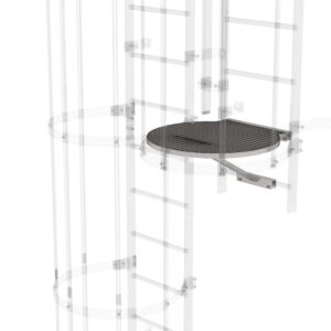 Günzburger Steigtechnik Umsteigeplattform zwischen Leiterzügen Ø 700 mm Edelstahl V2A