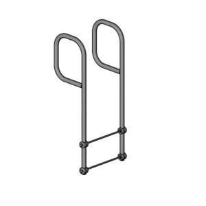 Hailo Professional Ausstiegsholmbügel für Holm 40x20 mm, Stahl verzinkt kurz, geschlossen