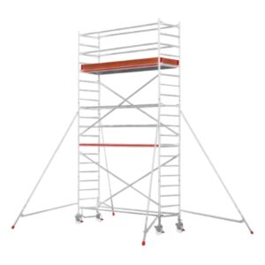 Hymer Fahrgerüst mit Ausleger Bühnenlänge 2,45 m, Rahmenteilbreite 0,80 m, Reichhöhe 6,40 m