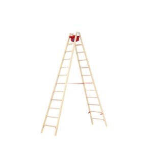 Hymer Holz-Stufenstehleiter, beidseitig begehbar 2x12