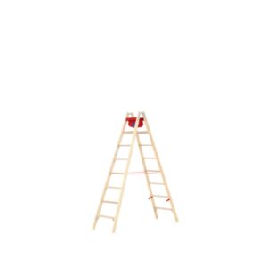 Hymer Holz-Stufenstehleiter, beidseitig begehbar 2x8