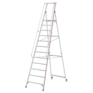 Hymer Plattformleiter mit Kipprollen und langem Handlauf 12