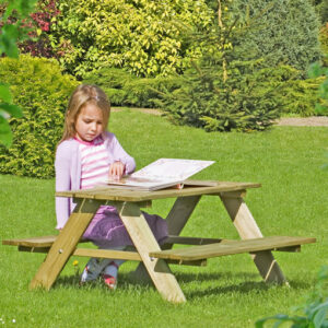 Kinderpicknicktisch / Sitzgruppe aus Kiefernholz 90x90x50cm