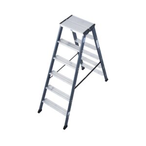 Krause MONTO Stufen-DoppelLeiter SePro D eloxiert 2x6 Stufen