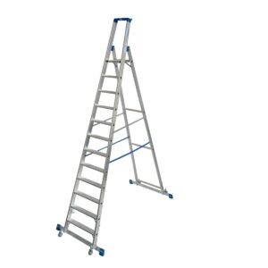 Krause STABILO Stufen-StehLeiter, fahrbar mit Traverse 12 Stufen