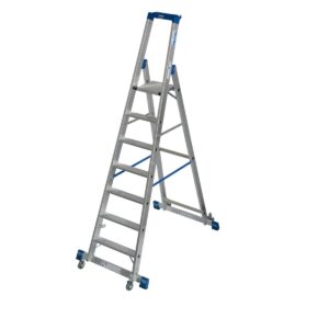 Krause STABILO Stufen-StehLeiter, fahrbar mit Traverse 7 Stufen