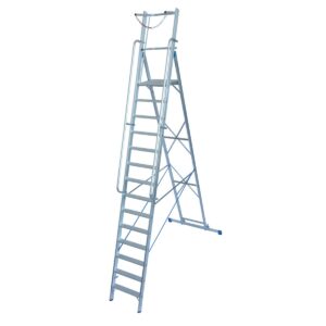 Krause STABILO Stufen-StehLeiter mit großer Plattform und Sicherheitsbügel 14 Stufen