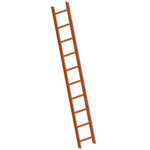 Layher Dachleiter TOPIC 10 Sprossen in Kupferbraun RAL 8004; gem. DIN 18160-5; Länge 2.80 m