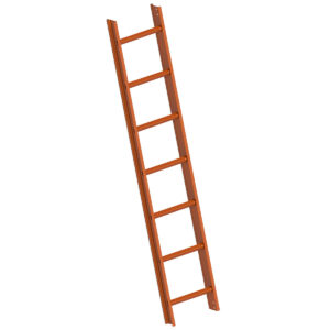 Layher Dachleiter TOPIC 7 Sprossen in Kupferbraun RAL 8004; gem. DIN 18160-5; Länge 1.96 m