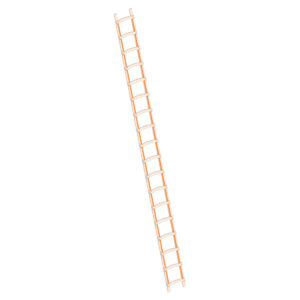 Layher Holzdachdeckerleiter 18 Sprossen aus stabilem Holz; Länge 5.05 m