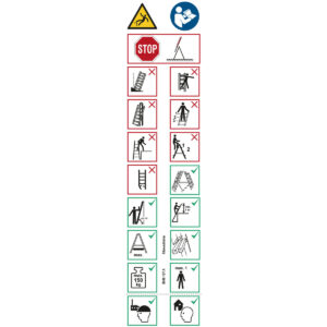 Layher Piktogrammetiketten zum Nachrüsten, für Allzweckleitern