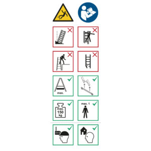 Layher Piktogrammetiketten zum Nachrüsten für Plattformleiter