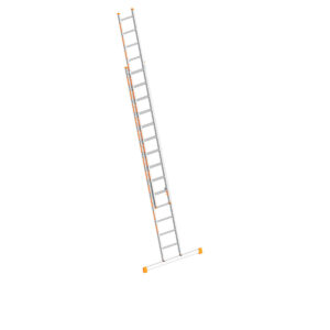 Layher Schiebeleiter TOPIC 14 Sprossen, Aluminiumleiter 2x14 Sprossen, zweiteilig, ausziehbar, Länge 7.10 m