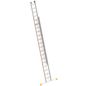 Layher Seilzugleiter TOPIC 16 Sprossen, Aluminiumleiter 2x16 Sprossen, zweiteilig, ausziehbar, Länge 8.20 m
