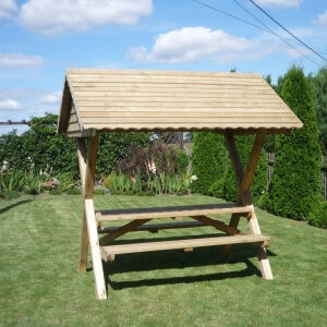 Sitzgruppe Picknicktisch mit Dach