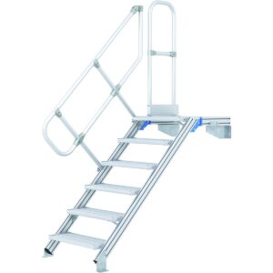 ZARGES LM-Treppe mit Plattform 45° 5 Stufen, 600 mm breit, Höhe 1,07 m