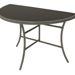 Wandtisch PALERMO halbrund 58x110cm, Stahl + Glas