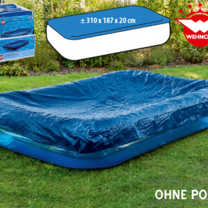 Poolabdeckung mit Gummizug, blau