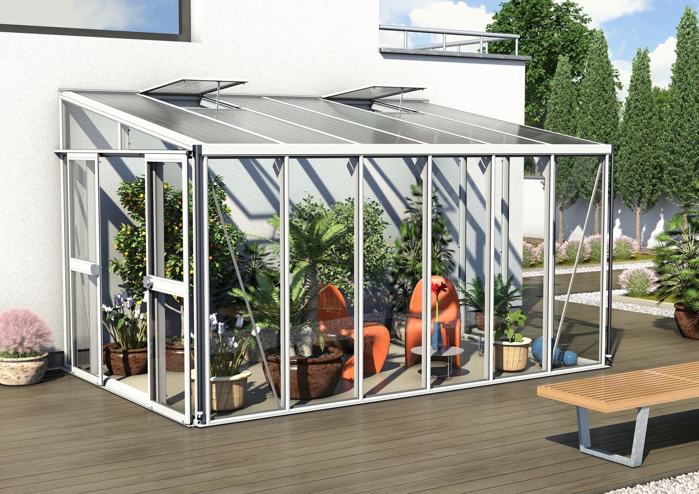 Gewächshaus Helena 10200 hybrid, weiß 1 Gewächshaus Helena 10200 hybrid, weiß