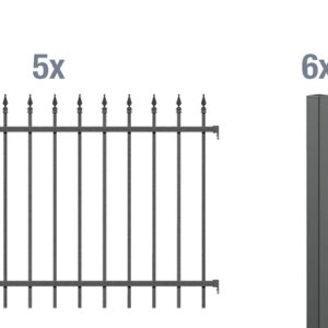 Grundset Zierzaun Chaussee 10m