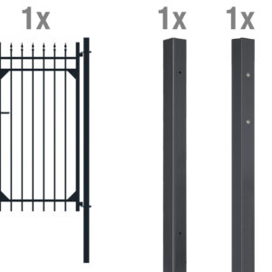 Einzeltor-Set Columbus, 965 x 1800 mm matt-schwarz