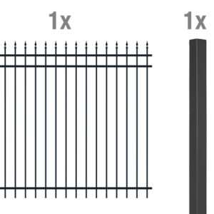 Anbauset Columbus 2 m, matt-schwarz , 1800 mm hoch
