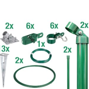 Set Maschendrahtzaun grün inkl. Handschuh