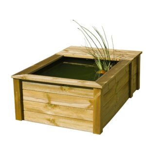 Teichbecken-Set mit Holzumrandung Quadro Wood III