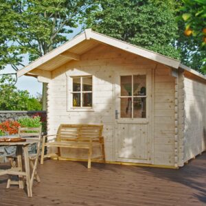 Gartenhaus Narvik 1, mit Vordach 80cm natur