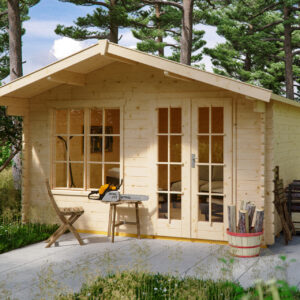 Gartenhaus Stavanger 1, mit Vordach 80cm natur