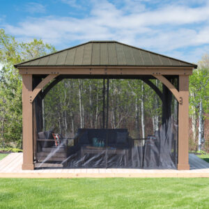 Moskitonetz Holzpavillon