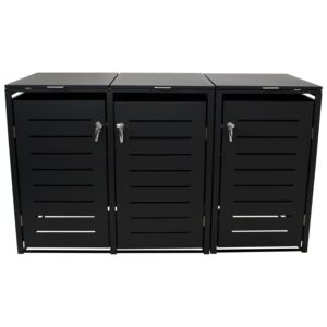 Mülltonnenbox 3-er, Stahl verzinkt