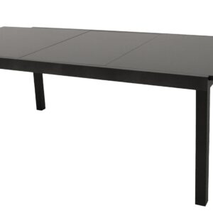 Ausziehtisch 180/240x100cm, Aluminium anthrazit + Glas schwarz