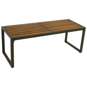 Hockerbank 2-sitzer Stahl anthrzait + Akazie