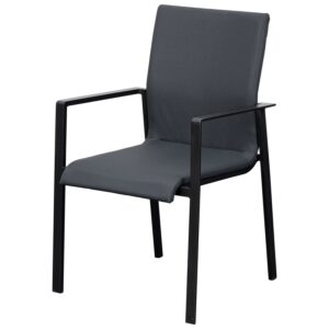 Stapelsessel Alu anhtrazit mit Quick Dry Foam Sitzfläche grau, 4-er Set