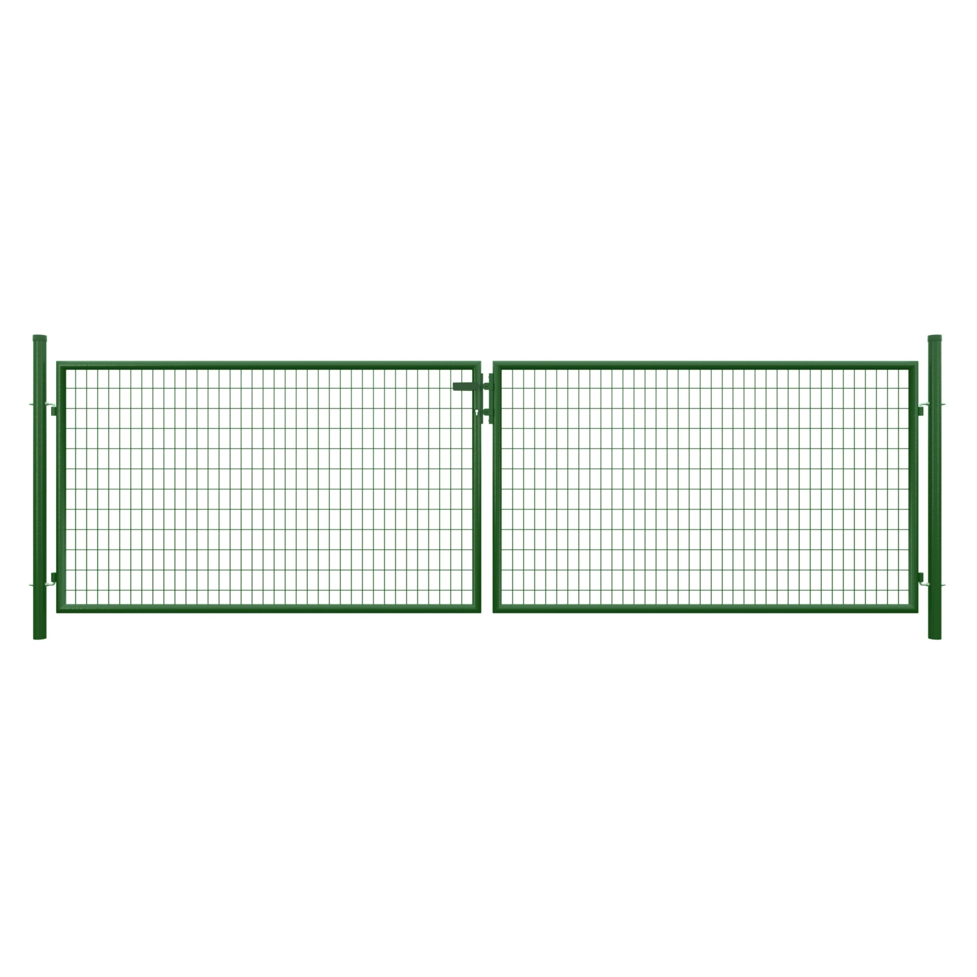 STRONG Doppeltor  RAL 6005 grün 4000x1200 mm inkl. Pfosten + Beschläge MW 50/100 mm