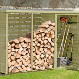 Kaminholzregal WARO mit Ger?teschrank