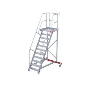 Das richtige Gewächshaus - problemlos und komfortabel 6 Euroline Wartungsbühne 60 Grad, 1000 mm Stufenbreite, 2 Handläufe 3 Podestgel., Stufenausführung Alu – gerieft 10 Stufen