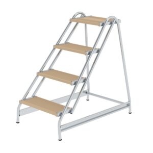 Günzburger Steigtechnik Arbeitspodest einseitig begehbar Holz 4 Stufen
