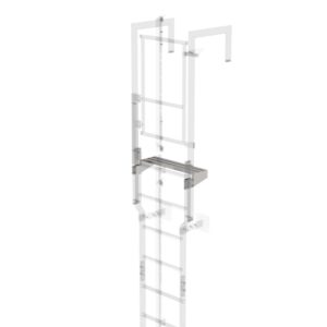 Günzburger Steigtechnik Ausstiegstritt passend für Sicherungstüre mit Steigschutzschiene Edelstahl Spaltmaß 200mm