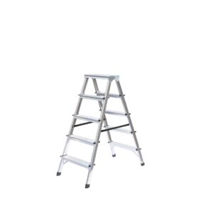 Günzburger Steigtechnik Haushaltsleiter beidseitig begehbar 2x5 Stufen